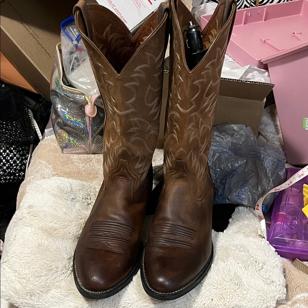 Ariat Tan and Brown Western Boots